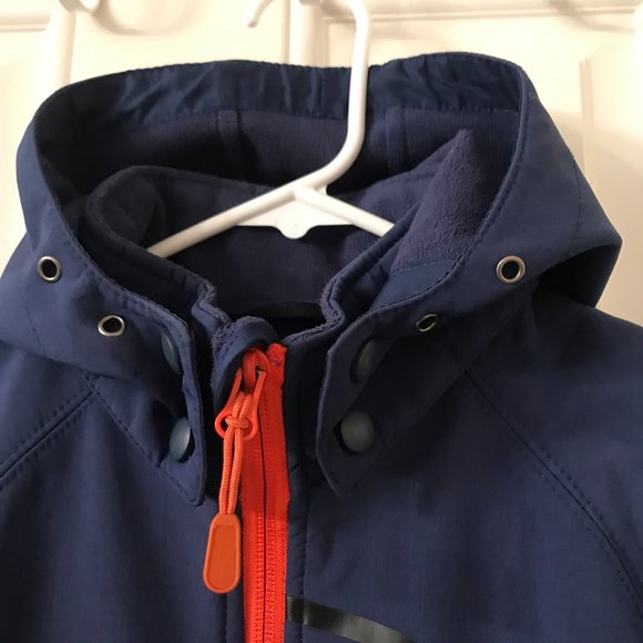 Windproof Softshell Blue Jacket w Orange Zipper - Picture 7 of 7